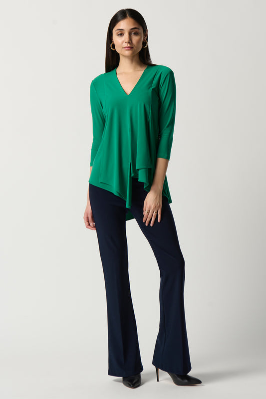 Joseph Ribkoff Front Panel Drape Top Kelly Green 161066-4094