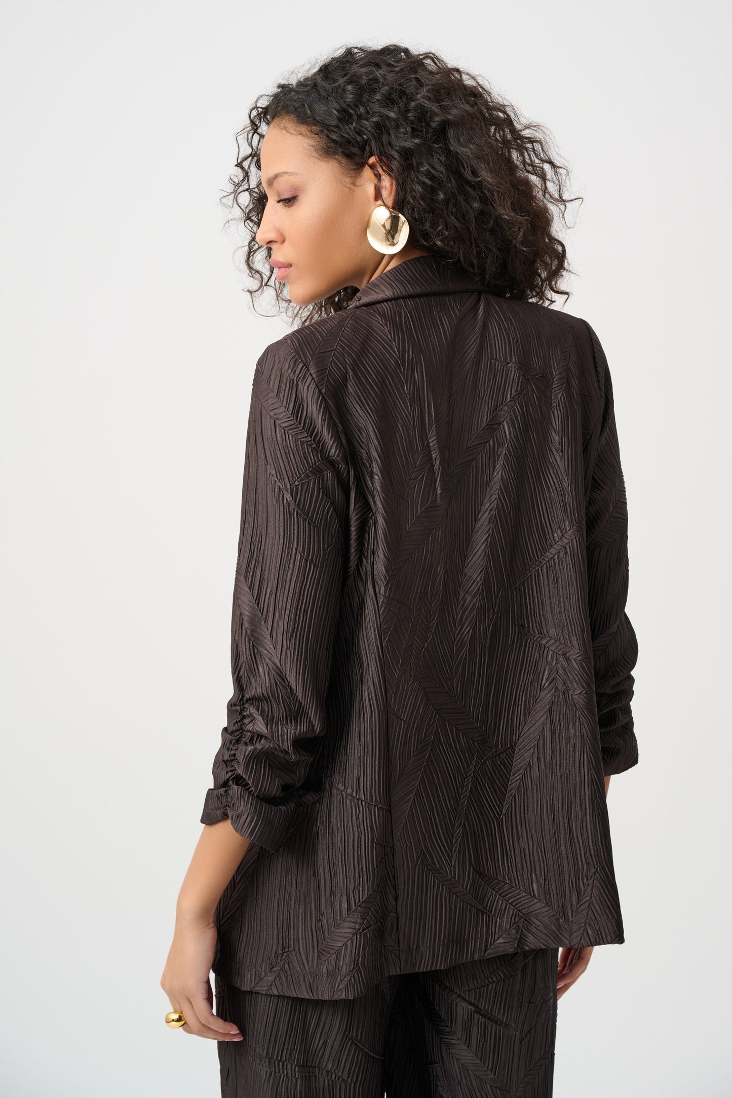 Joseph Ribkoff Pleated Satin Three Piece Set Mocha 263050/263051/263052