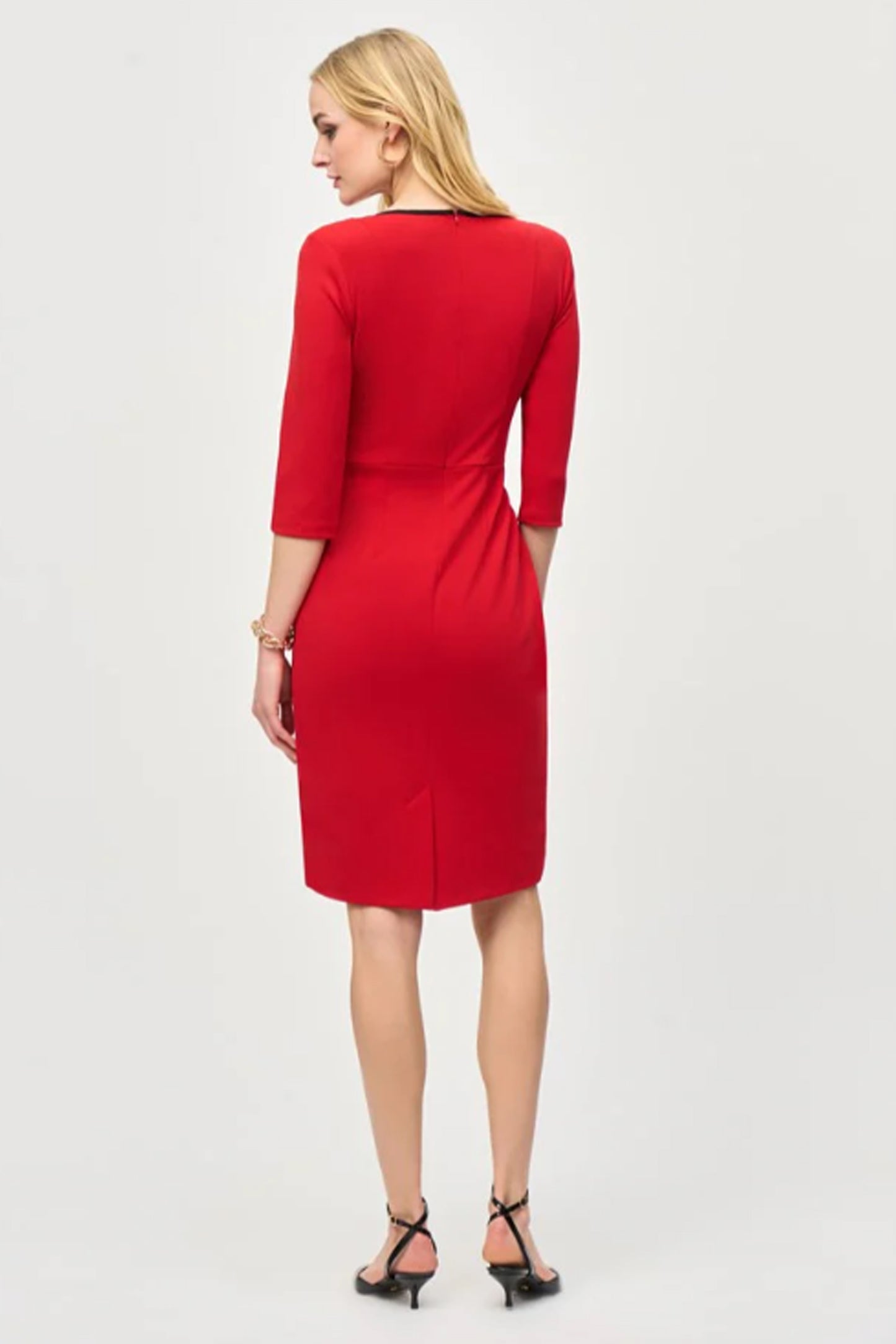 Joseph Ribkoff Scuba Crepe Sheath Dress Lipstick Red 221210-3250