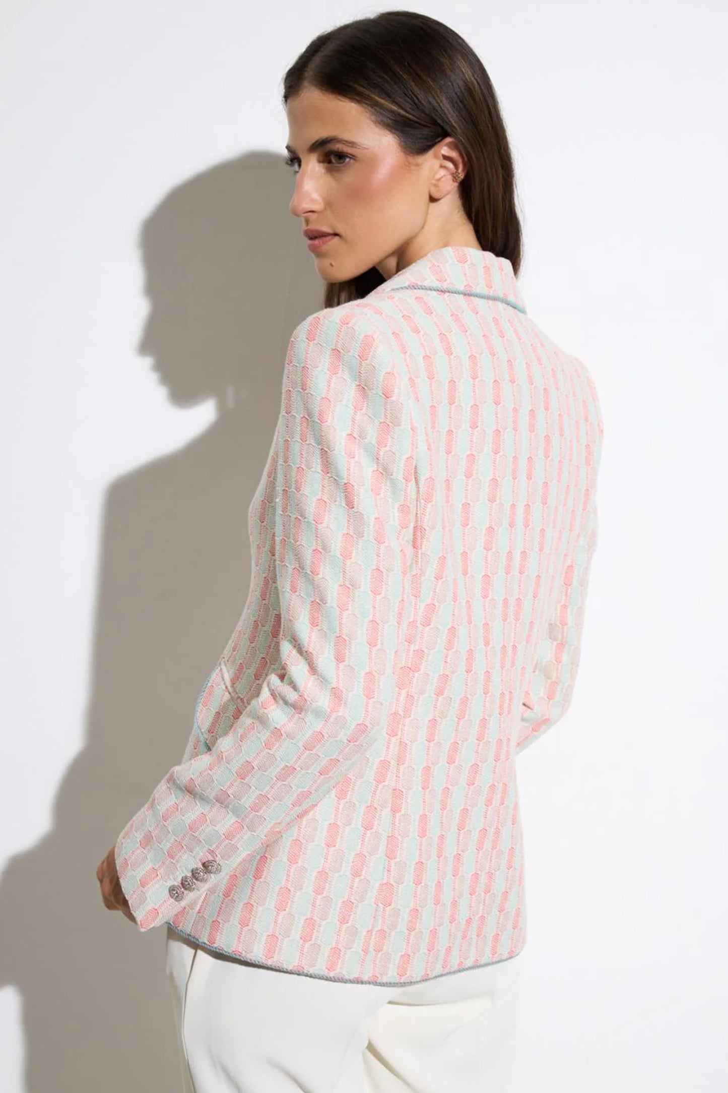 Bariloche Geometric Print Blazer Aqua Maceira