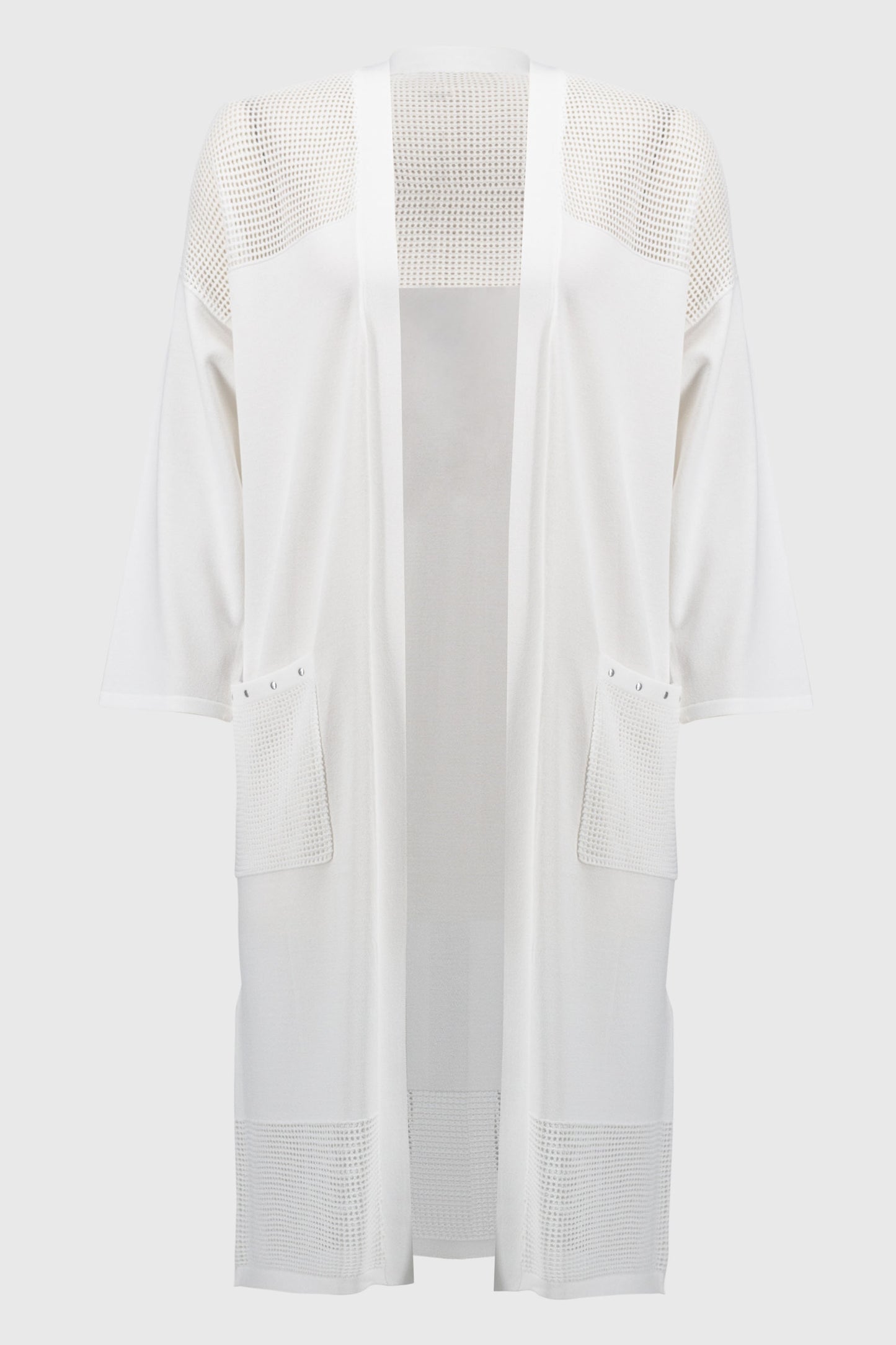 Joseph Ribkoff Sweater Knit Cover-Up With Pointelle Detail Vanilla 251926-1761