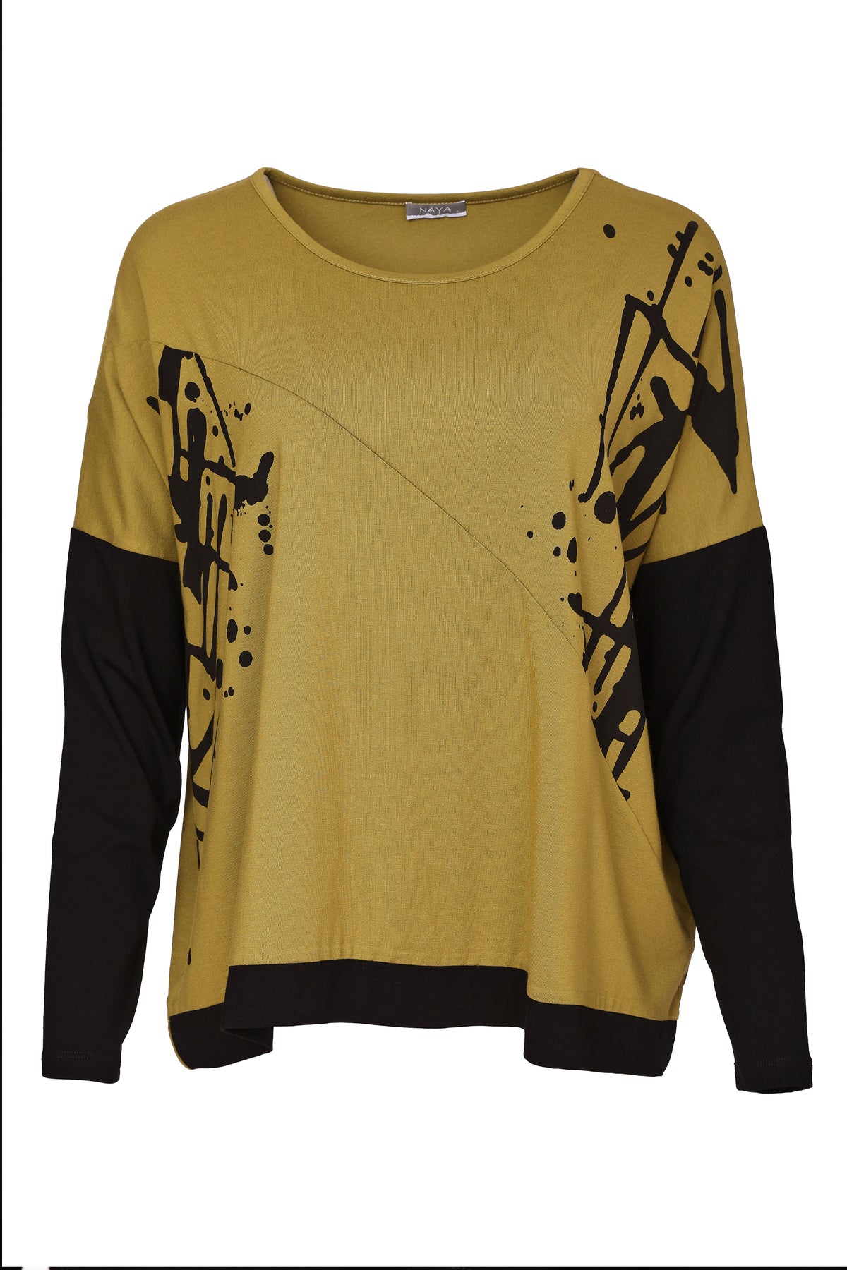 Naya Placement Print Top Avacado/Black NAW26140-539