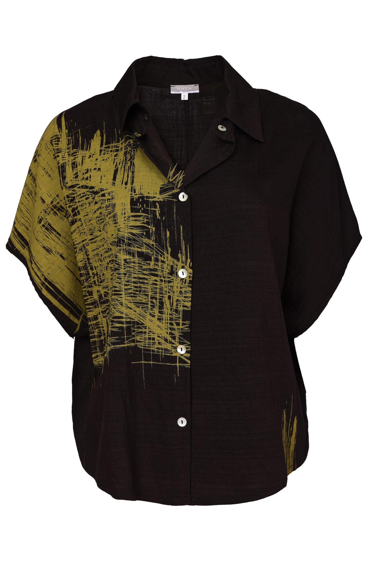 Naya Scribble Print Shirt Black/Avocado NAW26241-953