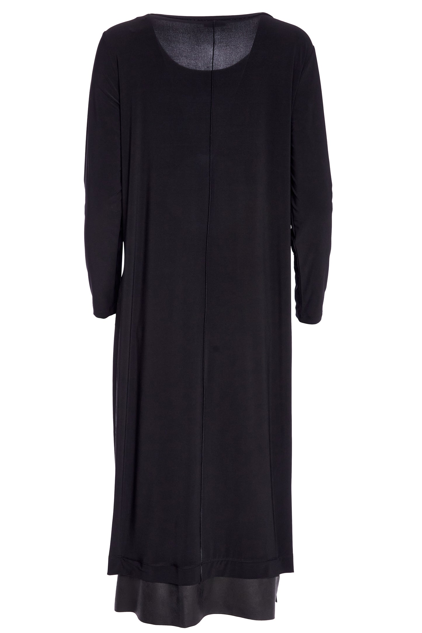 Naya Round neck dress with loose pocket and contrast panels Black NAW25304-09