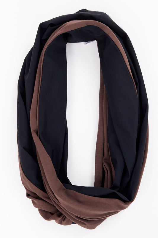 Naya Two Tone Soft Jersey Neck Scarf Cocoa & Black NAW25113-739