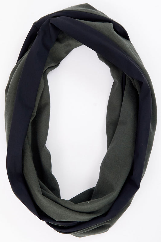Naya Two Tone Soft Jersey Neck Scarf Forest & Black NAW25113-549