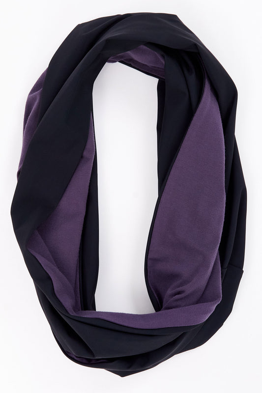 Naya Two Tone Soft Jersey Neck Scarf Mulberry & Black NAW25113-419