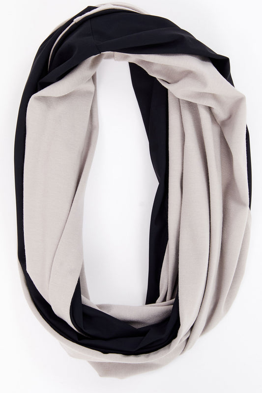 Naya Two Tone Soft Jersey Neck Scarf Taupe & Black NAW25113-779