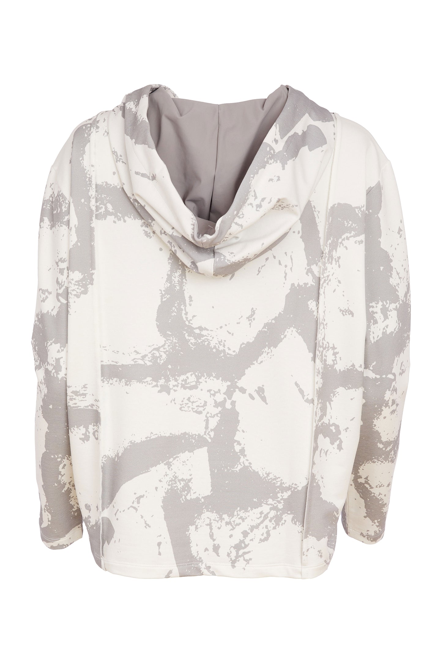 Naya Graphic Print Hooded Top Off White & Taupe NAS26247-171
