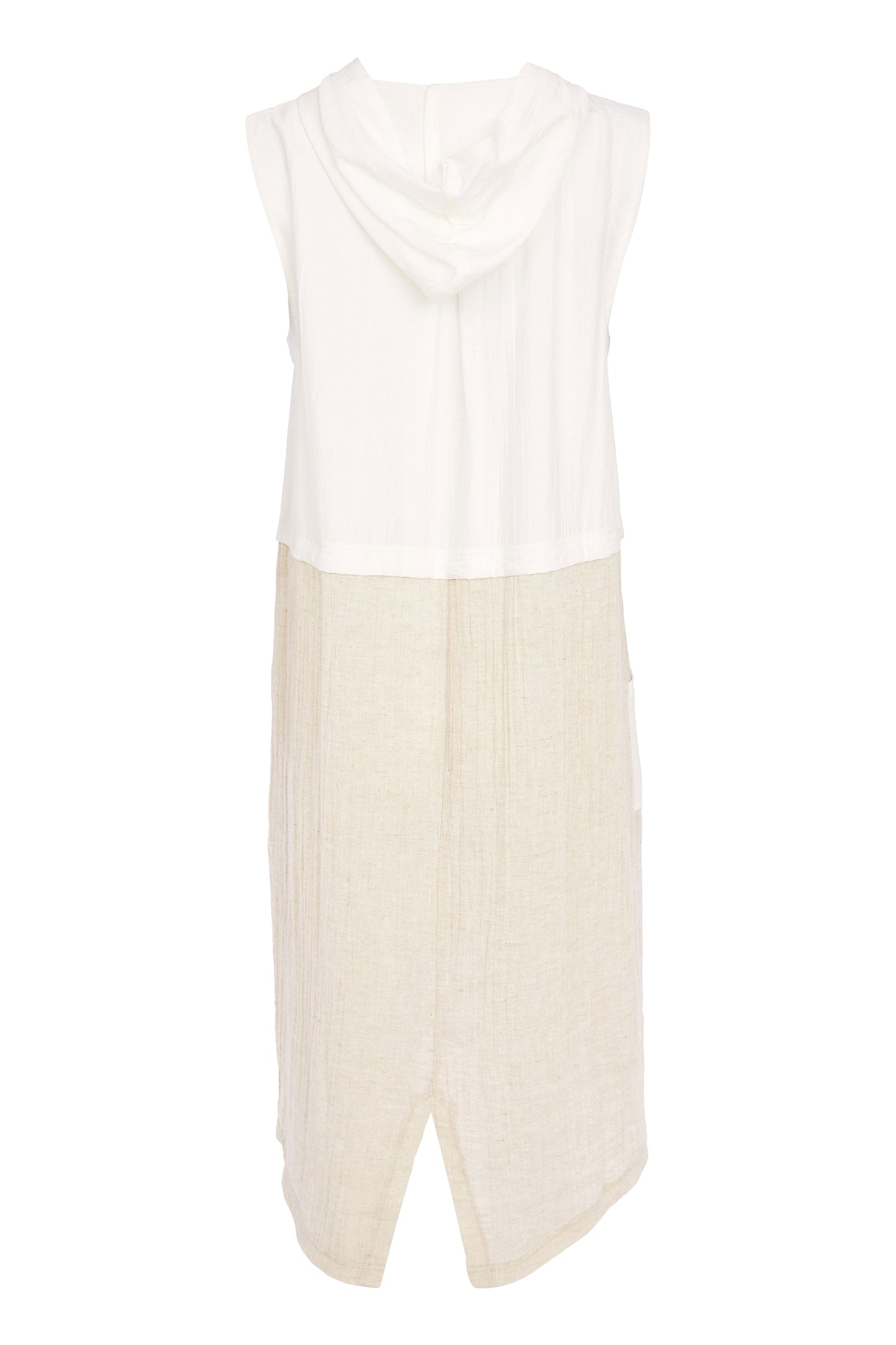 Naya Hooded Waistcoat With Contrast Zip Pebble NAS26157-25