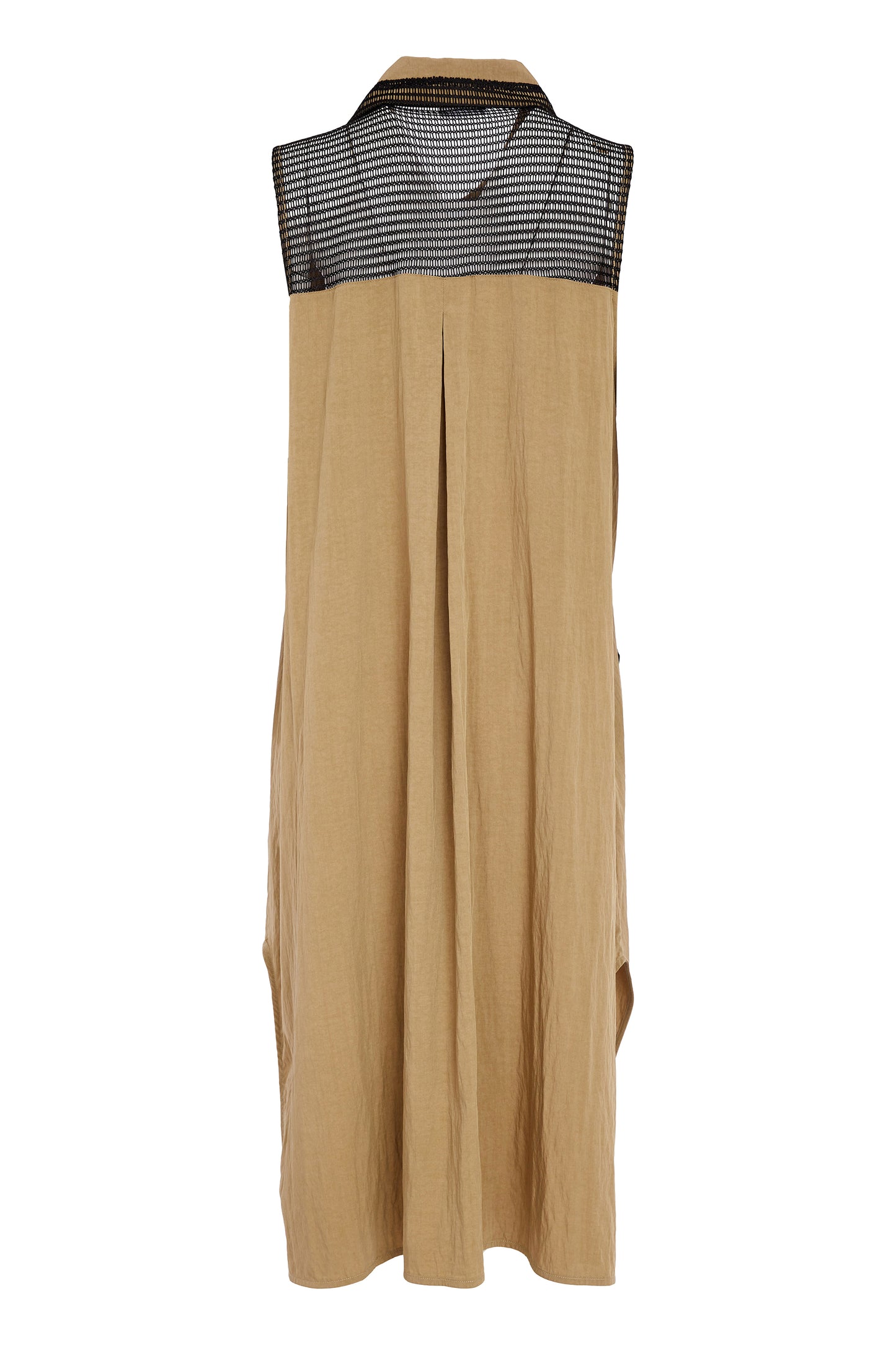 Naya Zipped Long Line Waistcoat Tan NAS26219-75