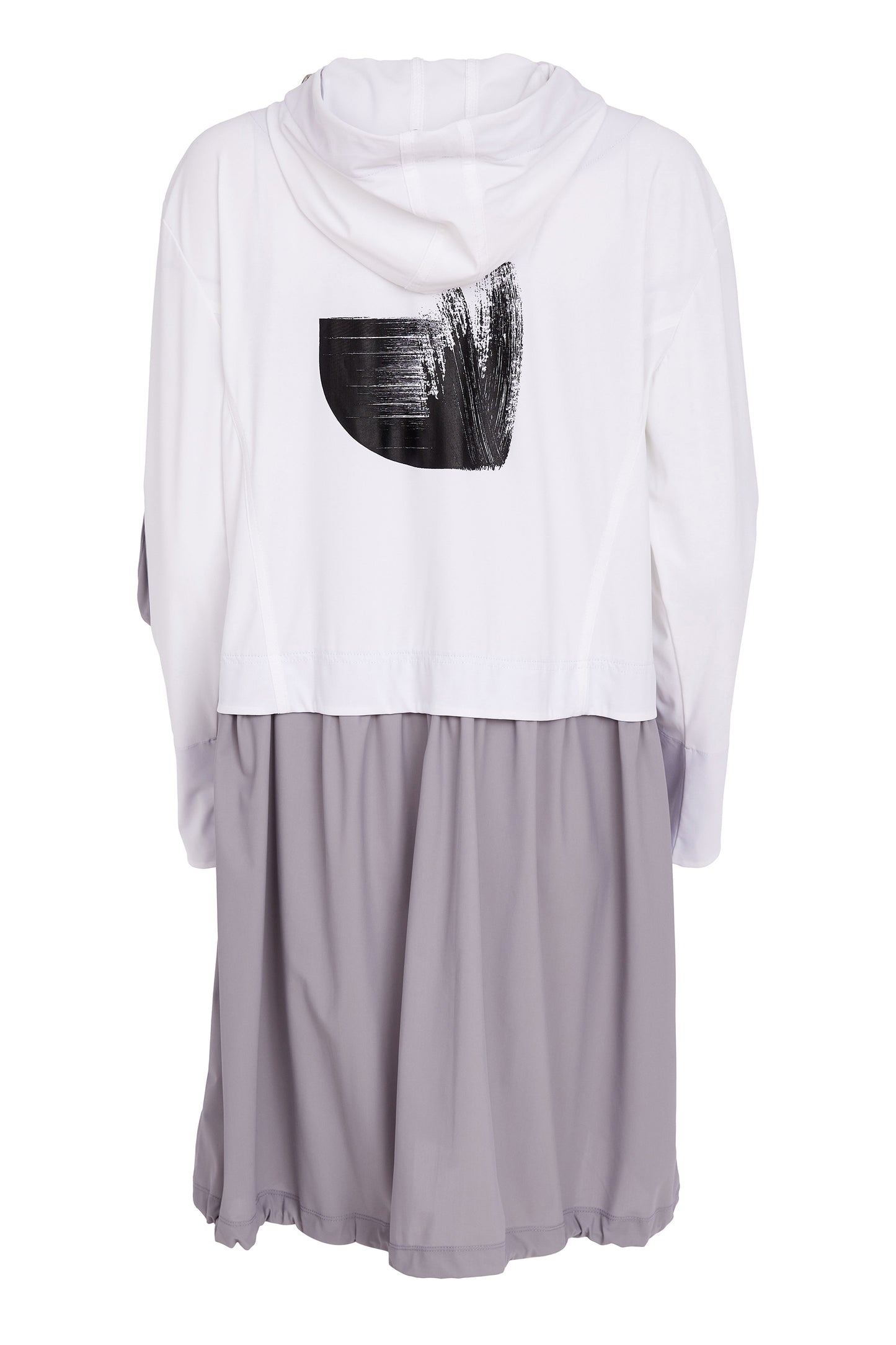 Naya Hooded Jacket With Contrast Sections White & Dove NAS26191-183