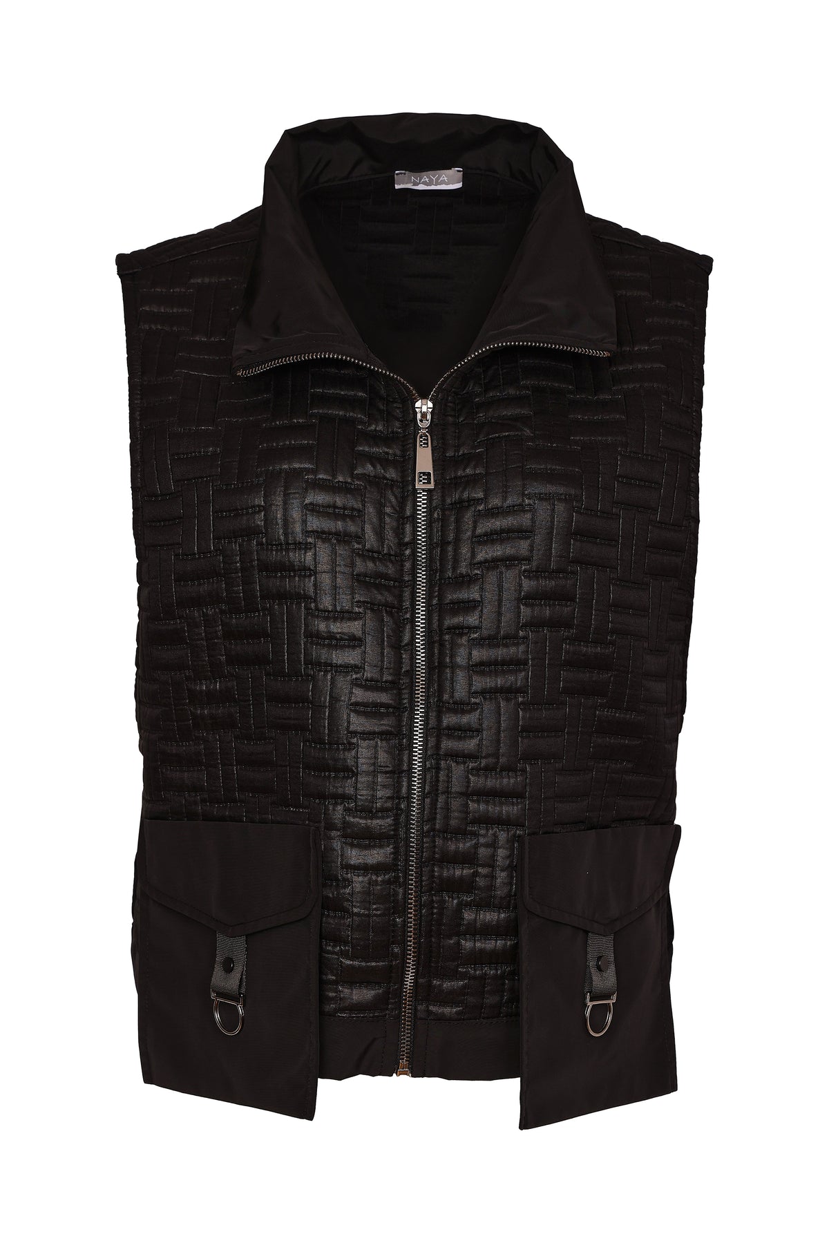 Naya Quilted Pocket Detail Waistcoat Black NAW26179-09
