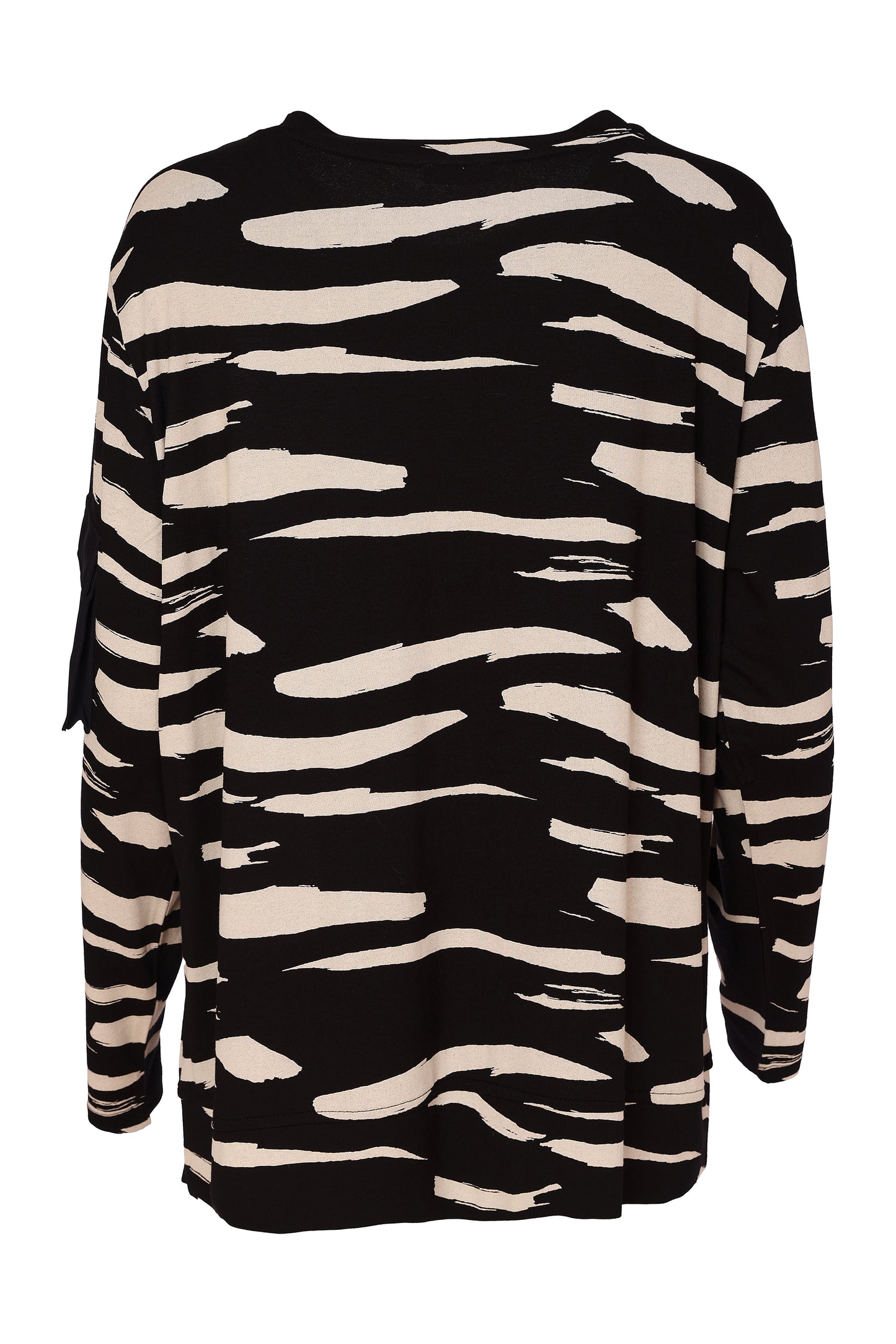 Naya Print Round Neck Top Black/Sand NAW26319-903