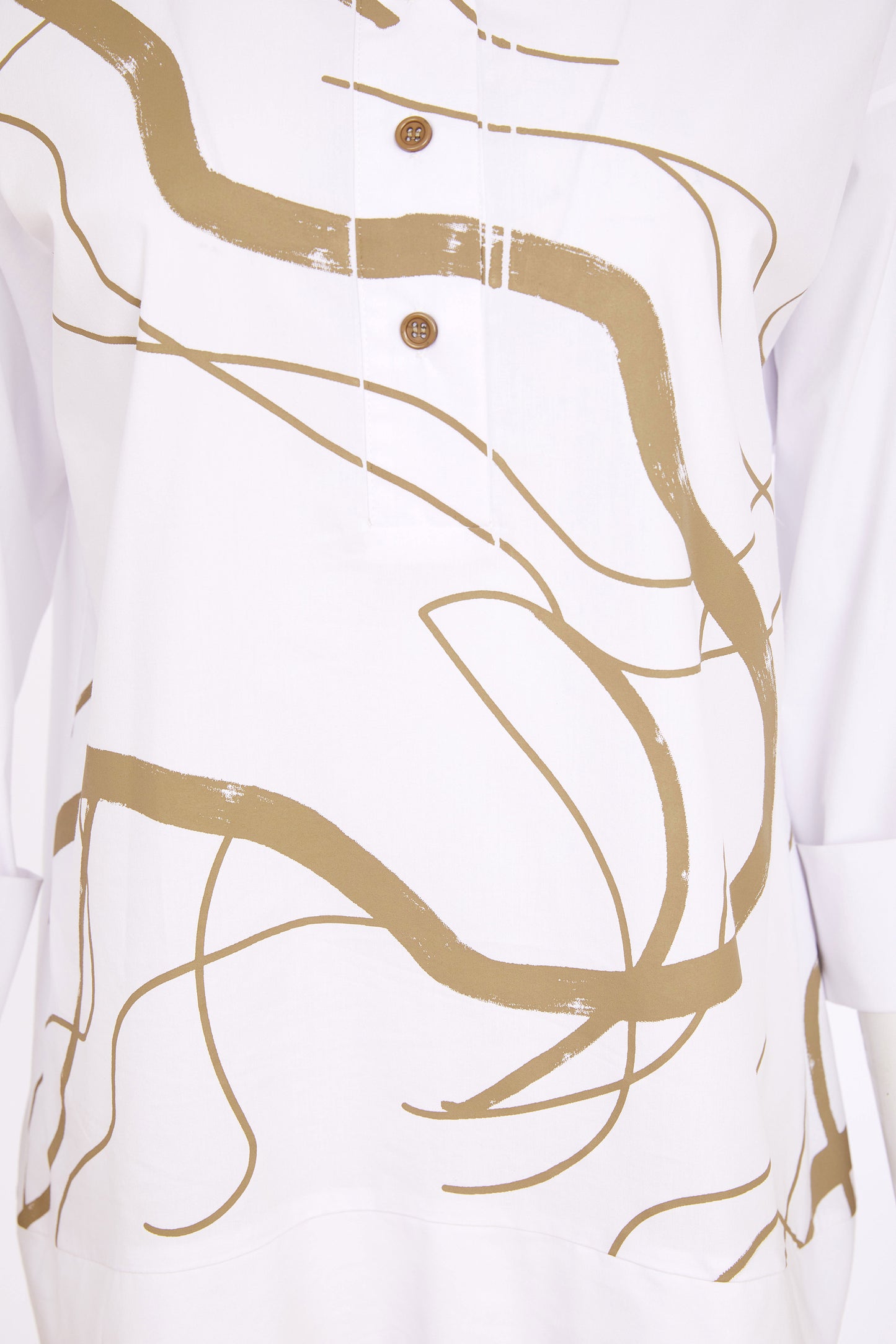 Naya Print Top With Contrast Hem White NAS26215-175