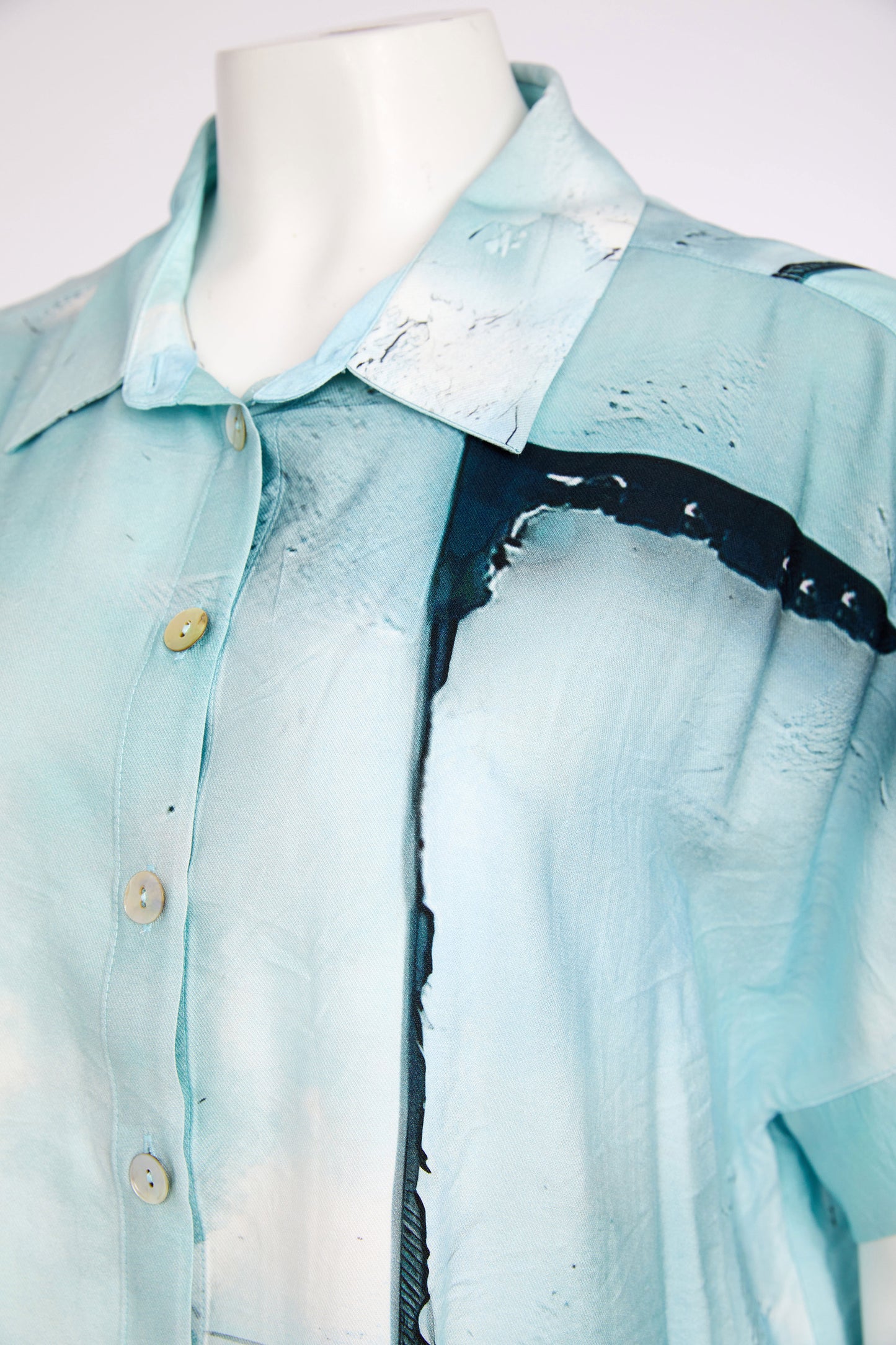 Naya Square Shape Faded Print Shirt Mint NAS26300-54