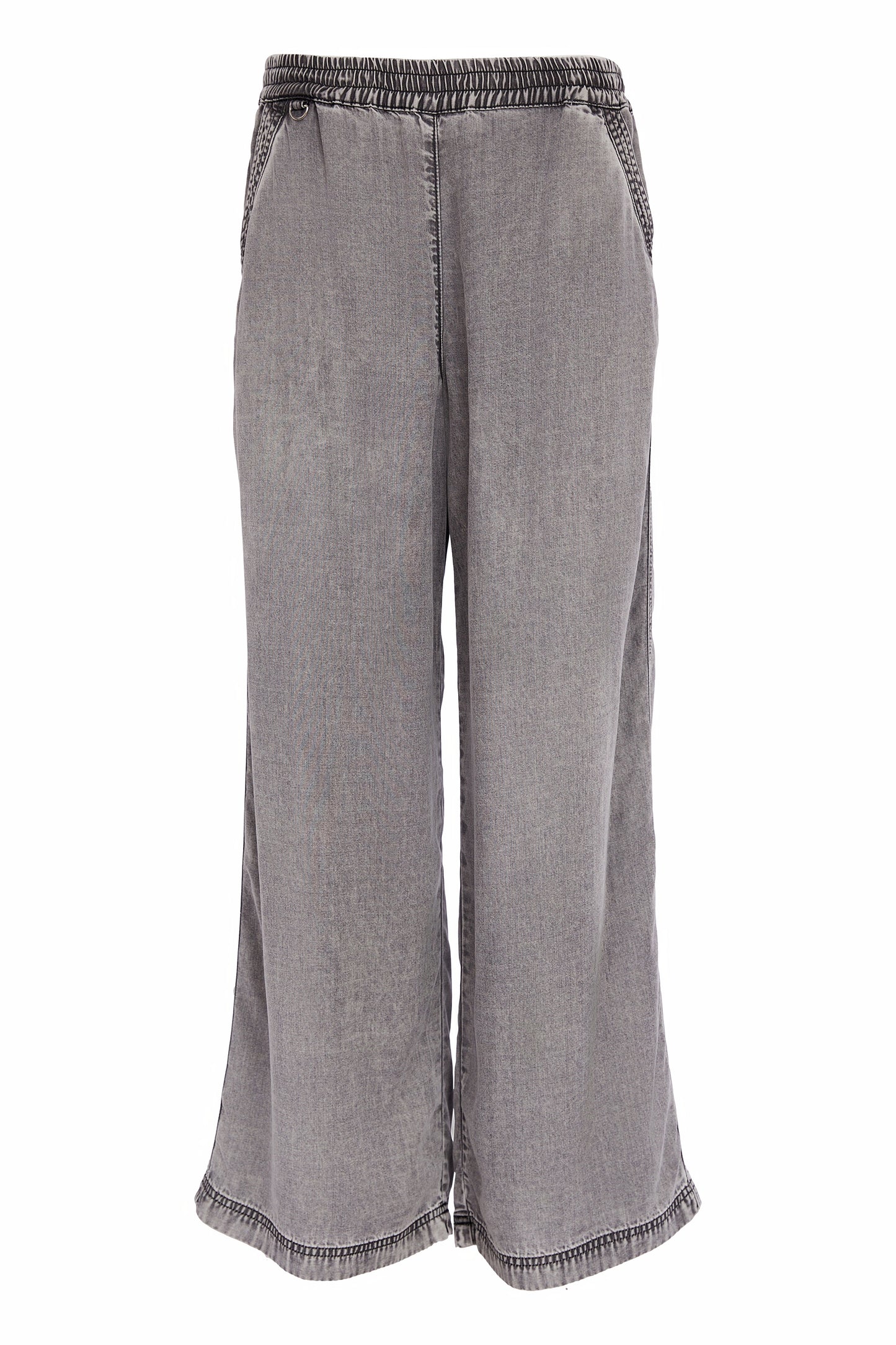 Naya Wide Leg Tencel Pull Up Trouser Granite NAS26137-82