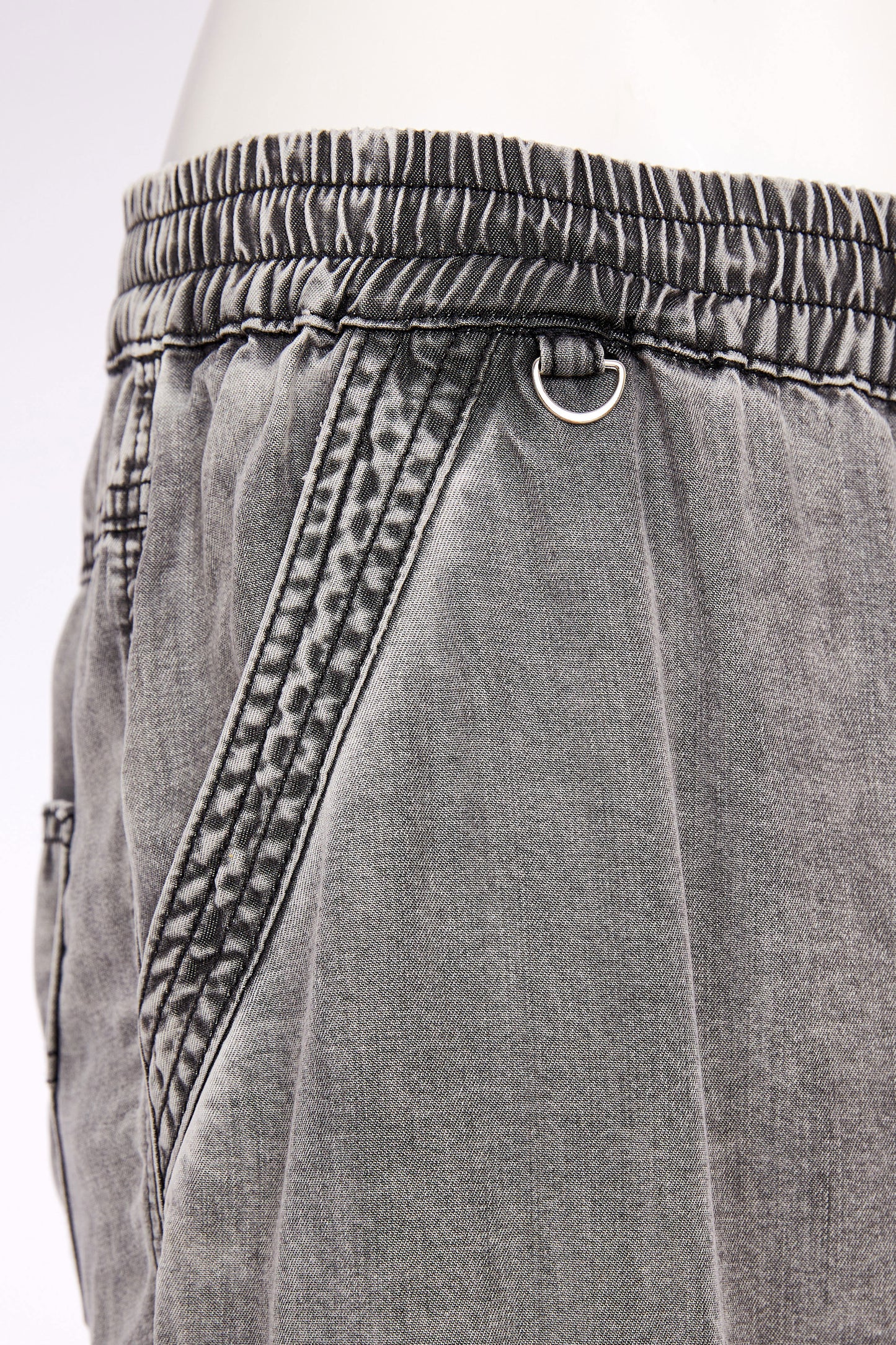 Naya Wide Leg Tencel Pull Up Trouser Granite NAS26137-82