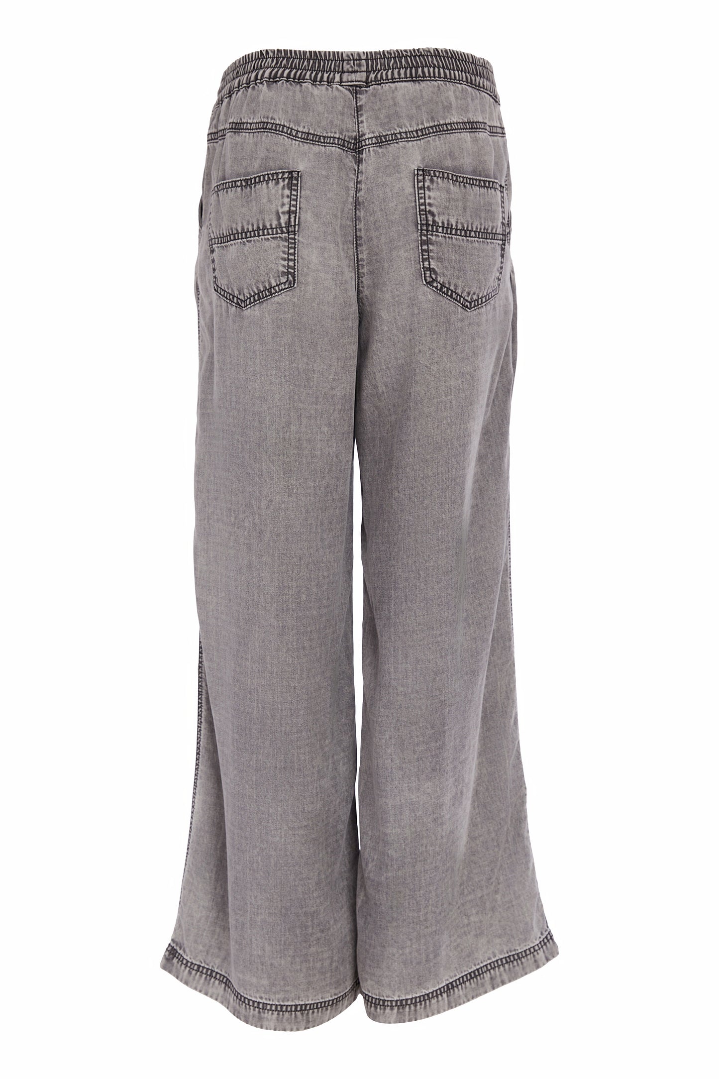 Naya Wide Leg Tencel Pull Up Trouser Granite NAS26137-82