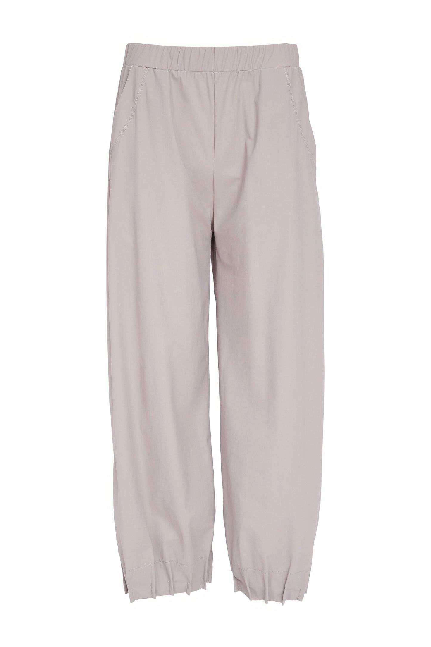 Naya Wide Leg Trouser With Tuck Hem Taupe NAS26230-71