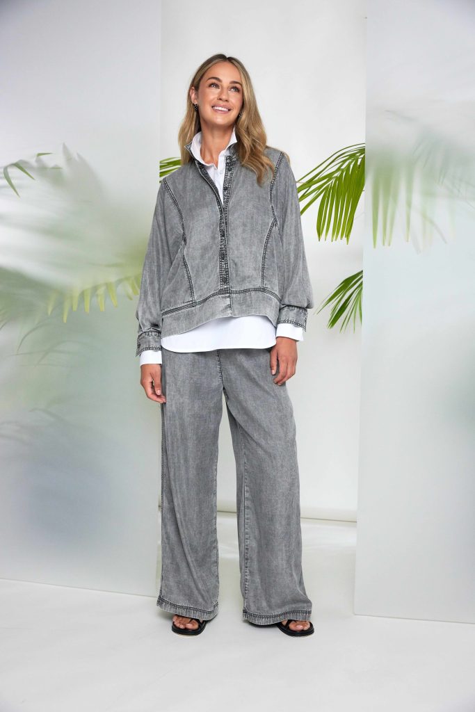 Naya Washed Effect Tencel Jacket Granite NAS26140-82