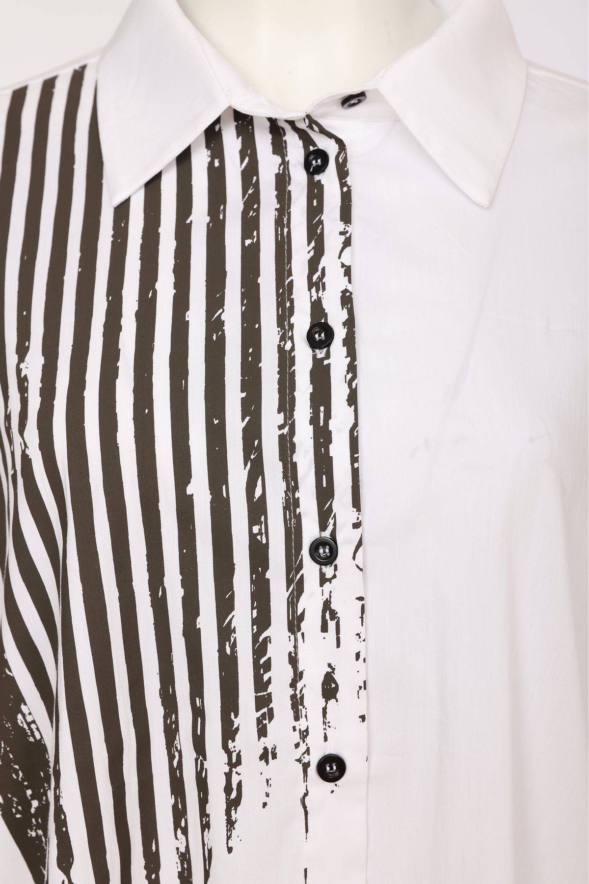 Naya Print Button Through Shirt Black/Thyme NAW26215-151