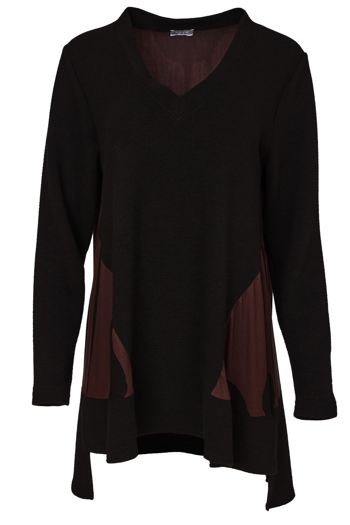 Naya Print Tunic Top Black/Chocolate NAW26219-975