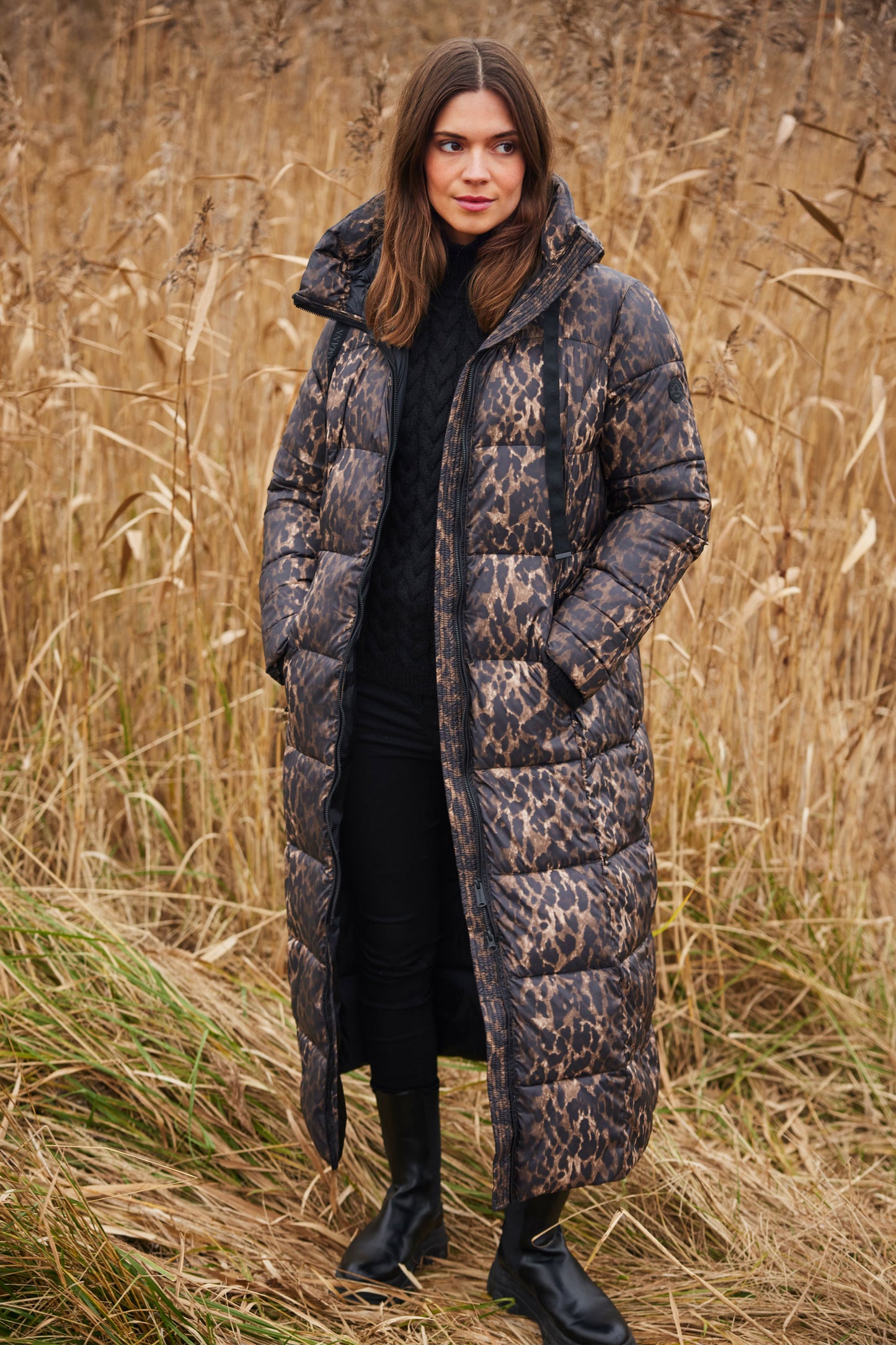 Normann Animal Print Coat - Brown/Black - 4339-4557-191
