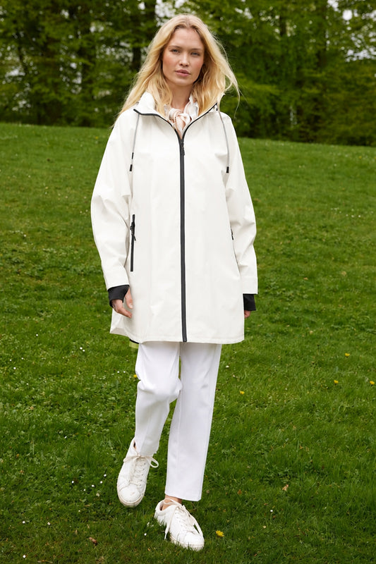 Normann Lightweight Waterproof Rain Jacket Off White 1094-04-12