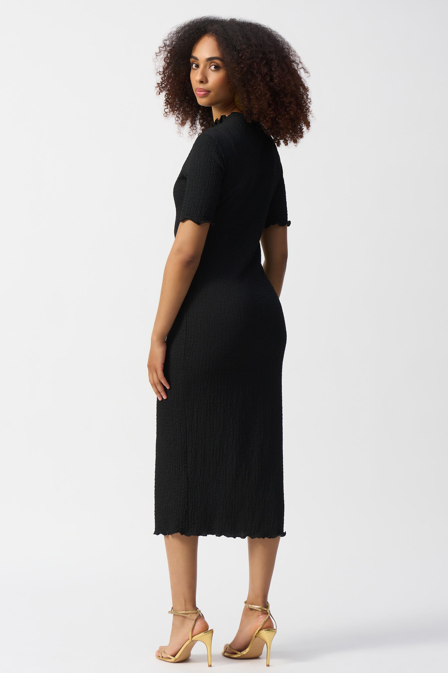 Joseph Ribkoff  Novelty Knit Midi Sheath Dress Black 251261-11