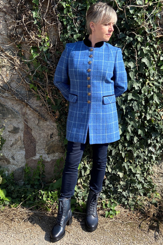 Bariloche Checked Tweed Jacket Blue/Navy Oncala