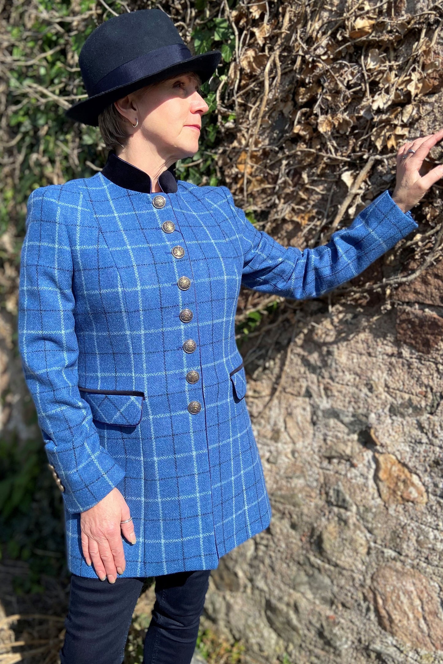Bariloche Checked Tweed Jacket Blue/Navy Oncala