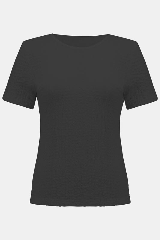Joseph Ribkoff Puckered Knit Fitted Top Black 251167-11