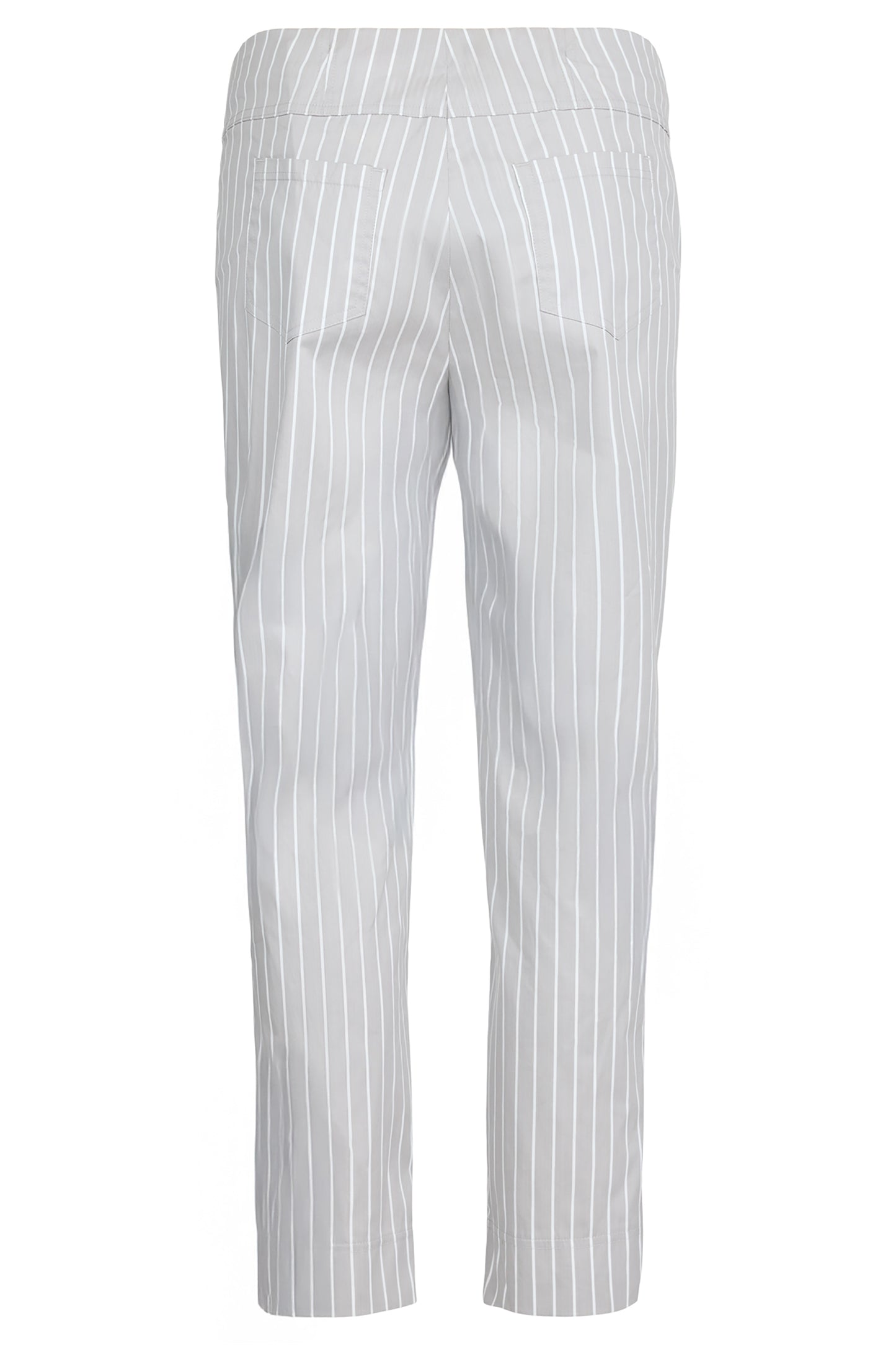 Robell Bella 09 Stripe Trousers Silver/White 51665-55086-91