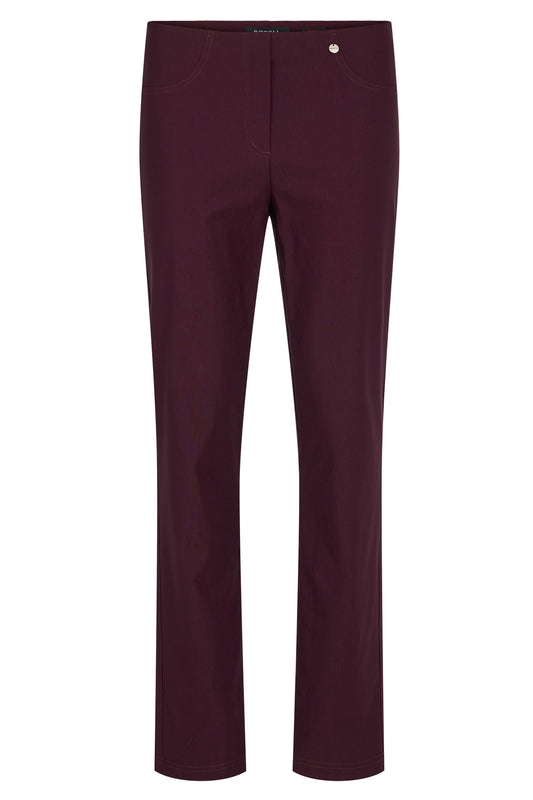 Robell Bella Fleece Lined Short Length Trousers Sangria 51559-54025-560S - 29" Leg