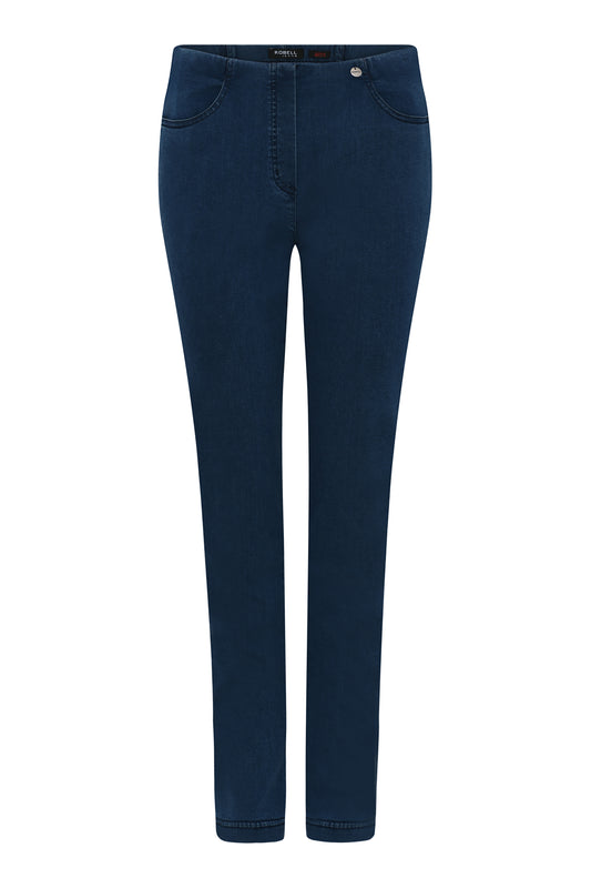 Robell Bella Slim Fit Short Length Pocket Jeans Deep Cobalt Blue 52560-5448-64S - 29" Leg