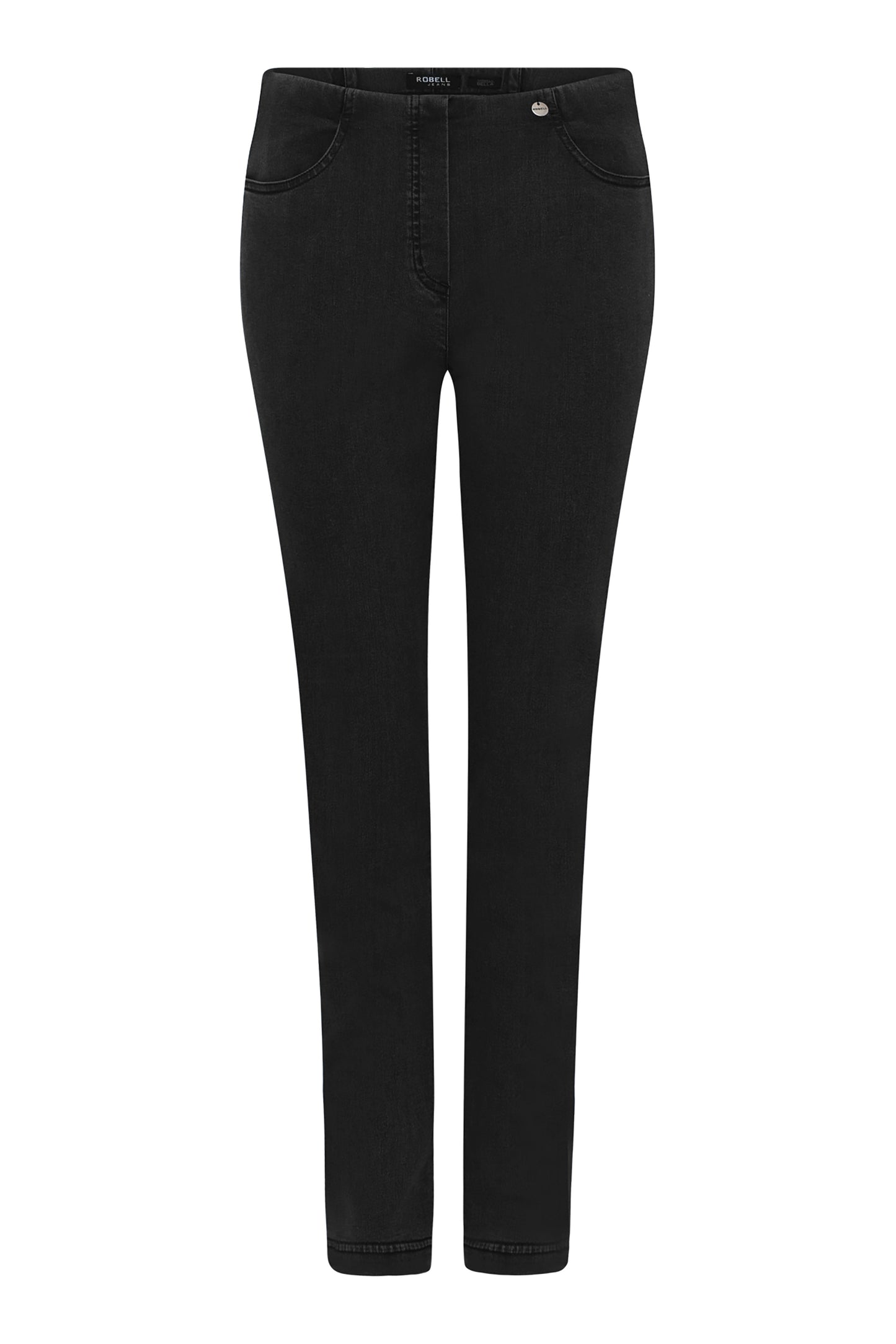 Robell Bella Slim Fit Short Length Pocket Jeans Black 52560-5448-90S - 29" Leg