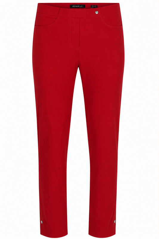 Robell Bella 09 Diamante Split Hem Trousers Red 52642-5499-402