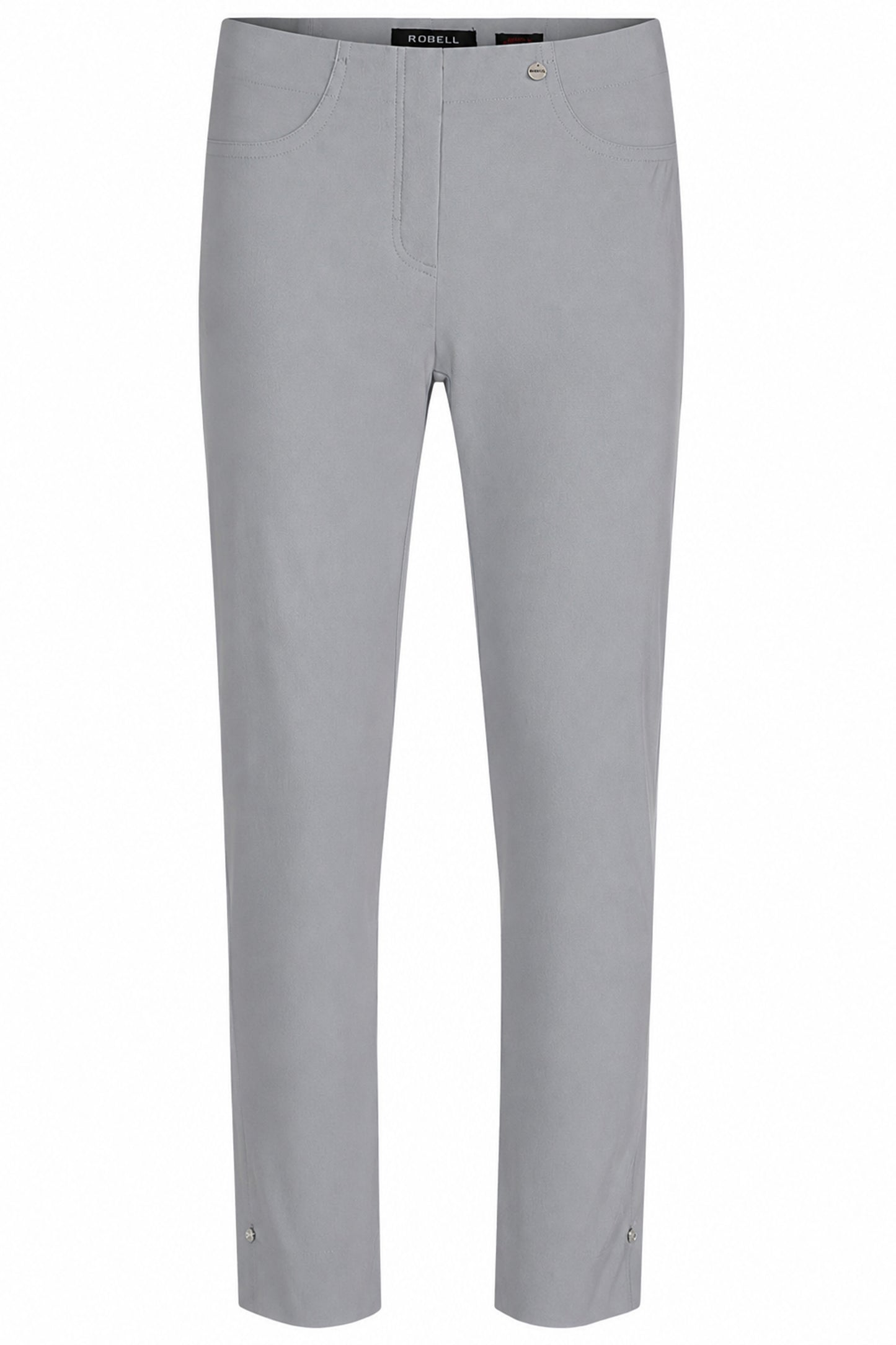 Robell Bella 09 Diamante Split Hem Trousers Pearl Grey 52642-5499-920