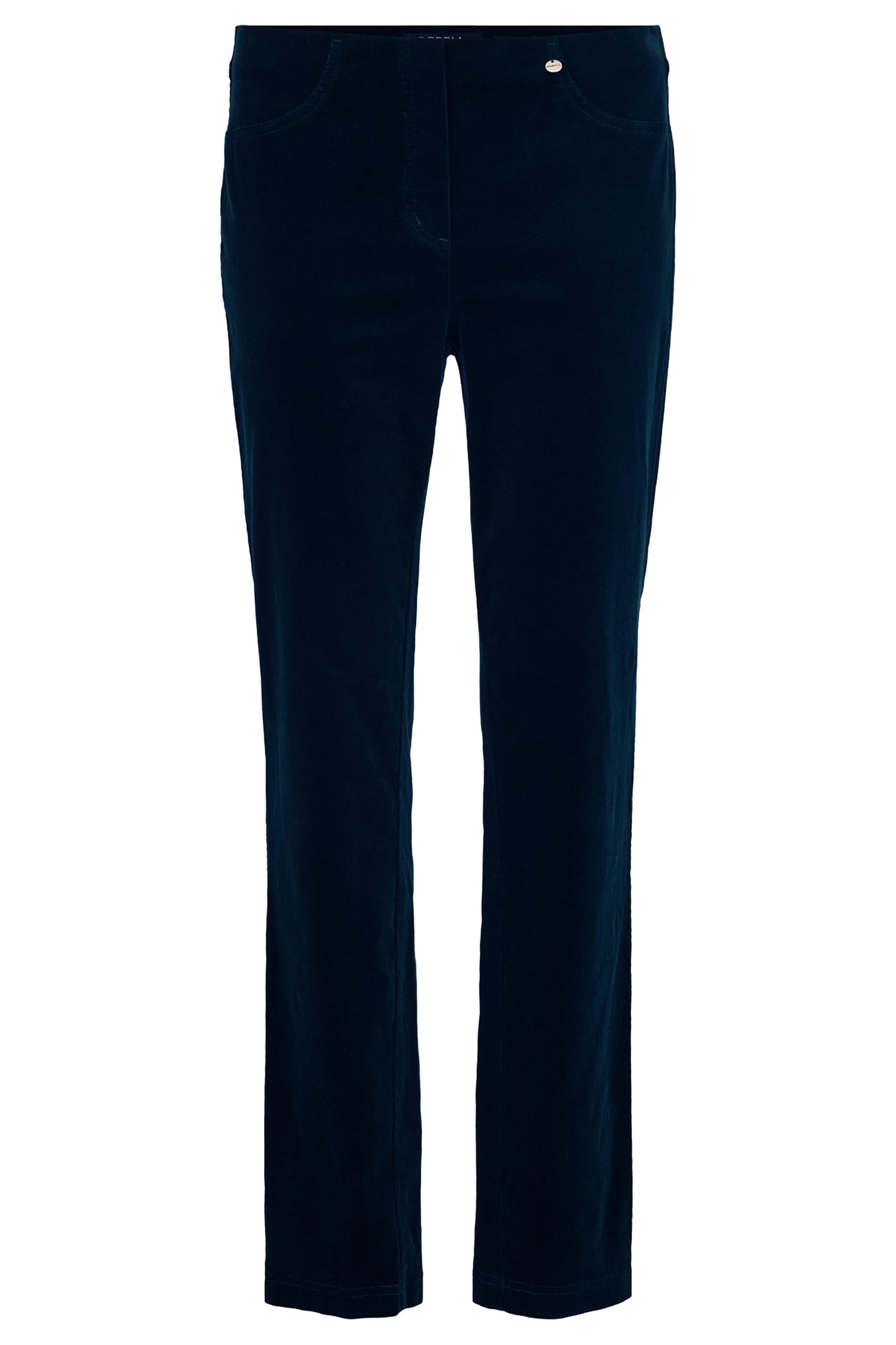 Robell Bella Needle Cord Short Length Trousers Navy 52457-54363-691S - 29" Leg