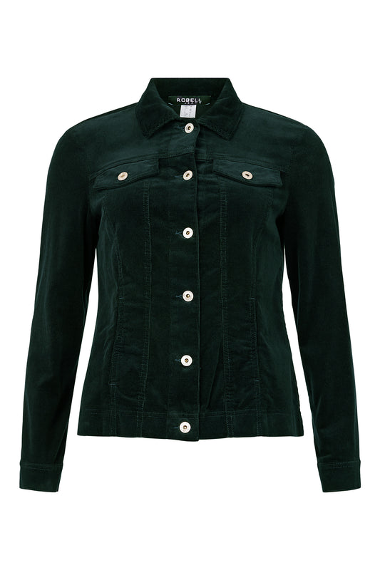 Robell Corduroy Happy Jacket Dark Green 57410-54363-890