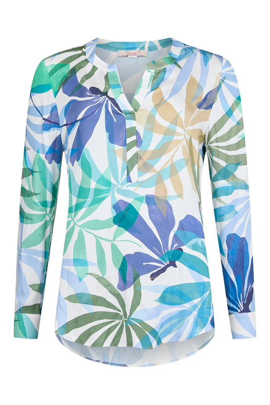 R.O.B by Godske Floral Print Hannah Blouse Palace Blue 56437-55139-65