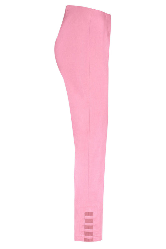 Robell Lena 09 Cut Out Detail Trousers Pale Rose 52550-5499-410