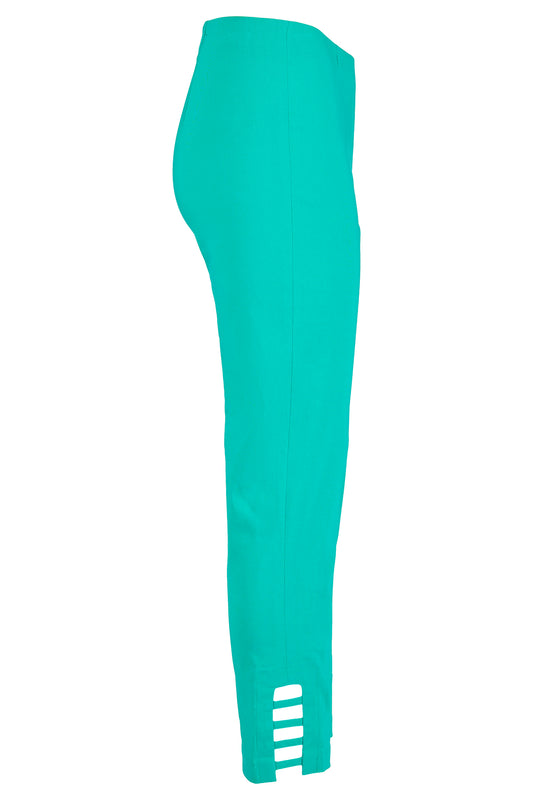 Robell Lena 09 Cut Out Detail Trousers Peacock Blue 52550-5499-760