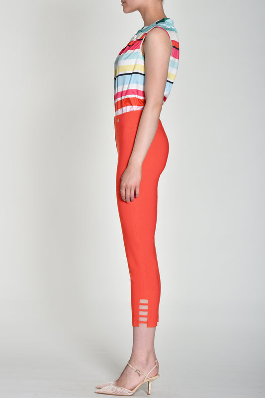 Robell Lena 09 Cut Out Detail Trousers Orange 52550-5499-321