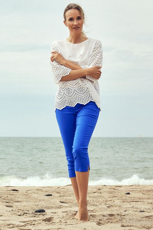 Robell Marie 07 Capri Trousers Nautical Blue 51576-5499-621
