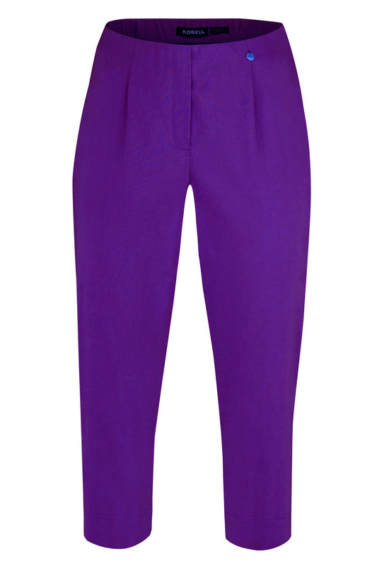 Robell Marie 07 Capri Trousers Dark Lilac 51576-5499-50