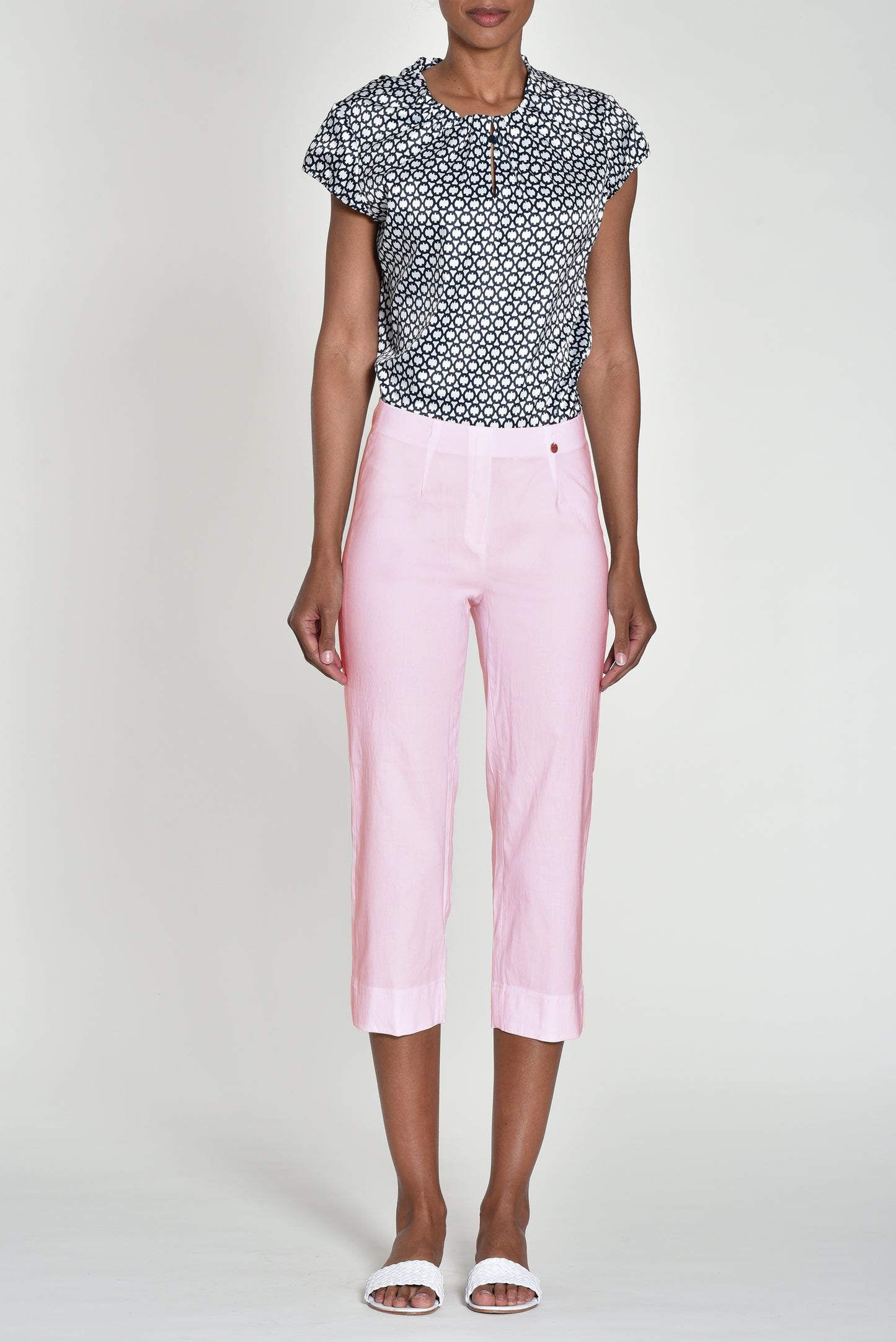 Robell Marie 07 Capri Trousers Petal Pink 51576-5499-41