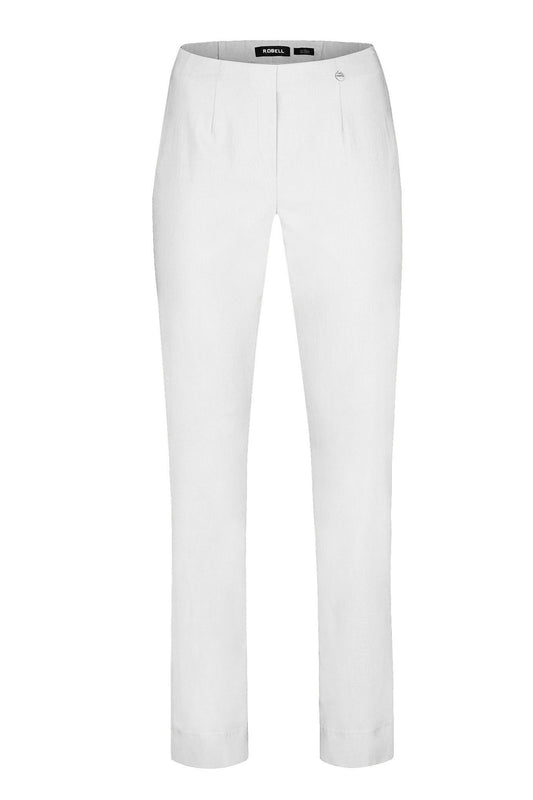 Robell Marie Full Length Trousers White 51412-5499-10