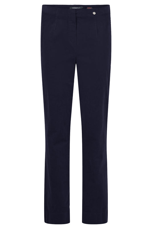Robell Short Length 29" Marie Velvet Trousers Navy 51414-54363-691S